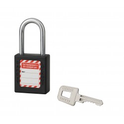 Λουκέτο πλαστικό lockout 40 χιλ. μαύρο με ατσάλινο λαιμό ύψους 38 χιλ. 1 κλειδί THIRARD THIRARD - 1 2