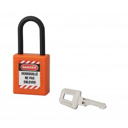 Λουκέτο πλαστικό lockout 40 χιλ. πορτοκαλί με λαιμό nylon ύψους 38 χιλ. 1 κλειδί THIRARD THIRARD - 1