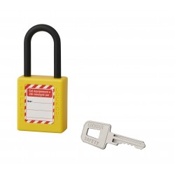 Λουκέτο πλαστικό lockout 40 χιλ.  κίτρινο με λαιμό nylon ύψους 38 χιλ. 1 κλειδί THIRARD THIRARD - 1 2