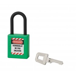 Λουκέτο πλαστικό lockout 40 χιλ. πράσινο με λαιμό nylon ύψους 38 χιλ. 1 κλειδί THIRARD THIRARD - 1