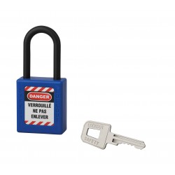 Λουκέτο πλαστικό lockout 40 χιλ.  μπλε με λαιμό nylon ύψους 38 χιλ. 1 κλειδί THIRARD THIRARD - 1