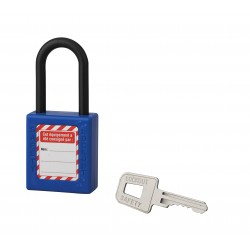 Λουκέτο πλαστικό lockout 40 χιλ.  μπλε με λαιμό nylon ύψους 38 χιλ. 1 κλειδί THIRARD THIRARD - 1 2