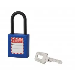 Λουκέτο πλαστικό lockout 40 χιλ.  μπλε με λαιμό nylon ύψους 38 χιλ. 1 κλειδί THIRARD THIRARD - 1 2