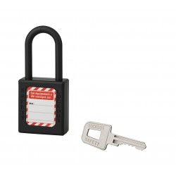 Λουκέτο πλαστικό lockout 40 χιλ.  μαύρομε λαιμό nylon ύψους 38 χιλ. 1 κλειδί THIRARD THIRARD - 1 2