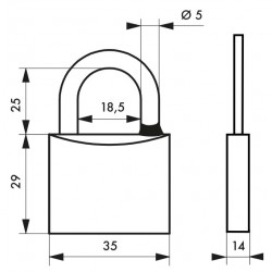 Λουκέτο MACH3 30 χιλ. λαιμός inox - 3 κλειδιά THIRARD THIRARD - 1 2
