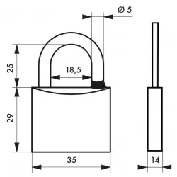 Λουκέτο MACH3 30 χιλ. λαιμός inox - 3 κλειδιά THIRARD THIRARD - 1 2