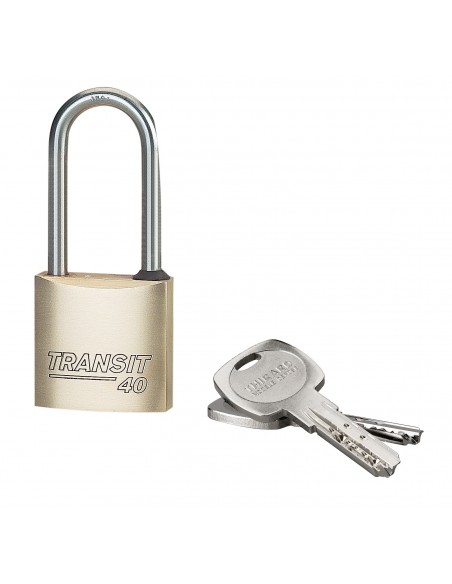 Λουκέτο TRANSIT 2 40 χιλ. μακρύλαιμο inox - 2 κλειδιά THIRARD THIRARD - 1