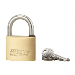 Λουκέτο MACH3 60 χιλ. λαιμός inox - 2 κλειδιά THIRARD THIRARD - 1