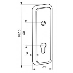 Ροζέτα κλειδαριάς γκαραζόπορτας 186 x 62 THIRARD THIRARD - 1 2