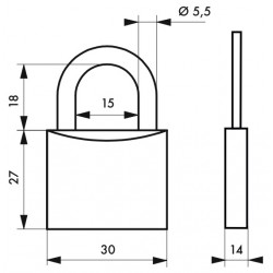Λουκέτο EXTRA LOCKS 4 30 χιλ. - 2 κλειδιά THIRARD THIRARD - 1 2