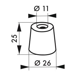 Εξάρτημα για στοπ πόρτας πατητό 190 χιλ THIRARD THIRARD - 1 2