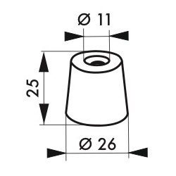 Εξάρτημα για στοπ πόρτας πατητό 190 χιλ THIRARD THIRARD - 1 2