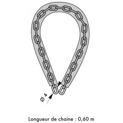 Αλυσίδα μηχανής LOOPS Φ4 χιλ. x 0,9 μ. και λουκέτο με 2 κλειδιά THIRARD THIRARD - 1 2