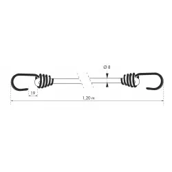 Σετ 2 Χταπόδια Φ8mm x 1,20 m με άγγιστρο - πορτοκαλί THIRARD THIRARD - 1 2