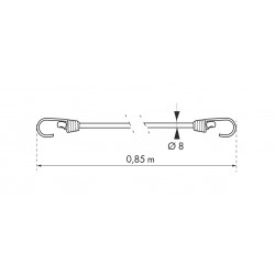 Ιμάντας πρόσδεσης O8mm x 80cm με  άγγιστρο  THIRARD THIRARD - 1 2