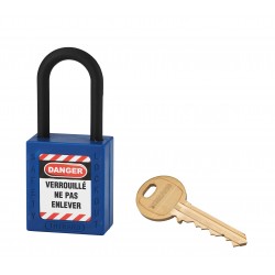 Λουκέτο πλαστικό lockout 38 χιλ. μπλε με λαιμό nylon ύψους 38 χιλ. Φ6 1 κλειδί THIRARD THIRARD - 1