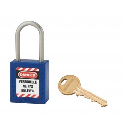 Λουκέτο πλαστικό lockout 38 χιλ. μπλε  με λαιμό inox ύψους 38 χιλ. Φ4,76 1 κλειδί THIRARD THIRARD - 1