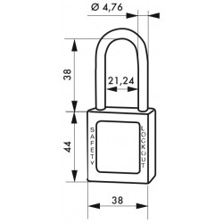 Λουκέτο πλαστικό lockout 38 χιλ. πράσινο  με λαιμό inox ύψους 38 χιλ. Φ4,76 1 κλειδί THIRARD THIRARD - 1 2