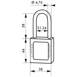 Λουκέτο πλαστικό lockout 38 χιλ. μωβ  με λαιμό inox ύψους 38 χιλ. Φ4,76 1 κλειδί THIRARD THIRARD - 1 2