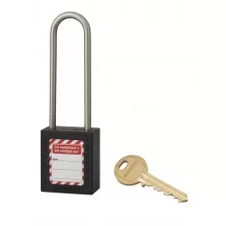Λουκέτο πλαστικό lockout 38 χιλ. μαύρομε λαιμό inox ύψους 76 χιλ. Φ4,76 1 κλειδί THIRARD THIRARD - 1 2