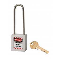 Λουκέτο πλαστικό lockout 38 χιλ. λευκόμε λαιμό inox ύψους 76 χιλ. Φ4,76 1 κλειδί THIRARD THIRARD - 1