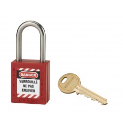 Λουκέτο πλαστικό lockout 38 χιλ. κόκκινο με λαιμό inox ύψους 38 χιλ. Φ6 1 κλειδί THIRARD THIRARD - 1