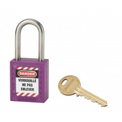 Λουκέτο πλαστικό lockout 38 χιλ. μωβ με λαιμό inox ύψους 38 χιλ. Φ6 1 κλειδί THIRARD THIRARD - 1