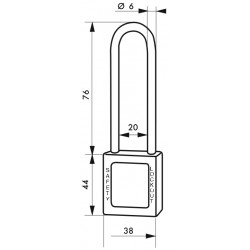 Λουκέτο πλαστικό lockout 38 χιλ. πράσινο με λαιμό inox ύψους 76 χιλ. Φ6 1 κλειδί THIRARD THIRARD - 1 2