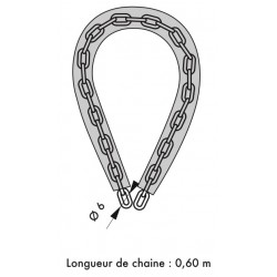 Αλυσίδα μηχανής LOOPS Φ χιλ. x 0,6 μ. και λουκέτο 45 χιλ. με 2 κλειδιά THIRARD THIRARD - 1 2