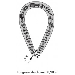 Αλυσίδα μηχανής LOOPS Φ8 χιλ. x 0,9 μ. και λουκέτο με 3 κλειδιά THIRARD THIRARD - 1 2