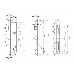 Κλειδαριά σιδερόπορτας 24 x 92 THIRARD THIRARD - 1 2