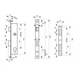 Κλειδαριά σιδερόπορτας 24 x 92 THIRARD THIRARD - 1 2