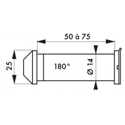 Μάτι πόρτας 180° νίκελ σατινέ THIRARD THIRARD - 1 2