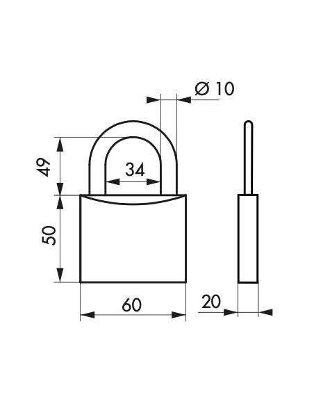 Λουκέτο INOX TRANSIT 2 60 χιλ. - 2 κλειδιά THIRARD THIRARD - 2