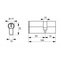 Κύλινδρος ασφαλείας HG5+ 90X10 νίκελ - 3 κλειδιά THIRARD THIRARD - 1 2