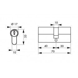 Κύλινδρος ασφαλείας HG5+ 40X30 SNAP νίκελ - 5 κλειδιά THIRARD THIRARD - 1 2