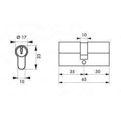 Κύλινδρος ασφαλείας HG5+ 35X30 SNAP 30 νίκελ - 5 κλειδιά THIRARD THIRARD - 1 2