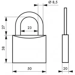 Λουκέτο CINOX 50 χιλ. - 3 κλειδιά THIRARD THIRARD - 1 2
