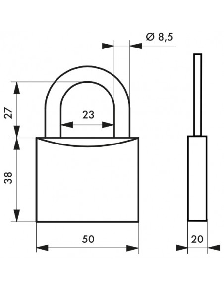 Λουκέτο CINOX 50 χιλ. - 3 κλειδιά THIRARD THIRARD - 2
