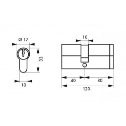Κύλινδρος ασφαλείας HG5+ 40X80 νίκελ - 3 κλειδιά THIRARD THIRARD - 2 2