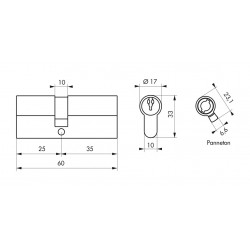 Κύλινδρος SA 25 x 35 χρυσός - 3 κλειδιά THIRARD THIRARD - 1 2