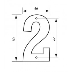 Ταμπελάκι αριθμός 2 80 χιλ. μαύρο βιδωτό THIRARD THIRARD - 1 2