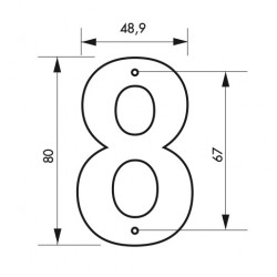 Ταμπελάκι αριθμός 8 80 χιλ. μαύρο βιδωτό THIRARD THIRARD - 1 2