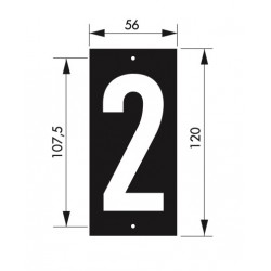 Ταμπελάκι αριθμός 2 56 x 120 χιλ. βιδωτό THIRARD THIRARD - 1 2