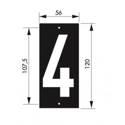 Ταμπελάκι αριθμός 4 56 x 120 χιλ. βιδωτό THIRARD THIRARD - 1 2