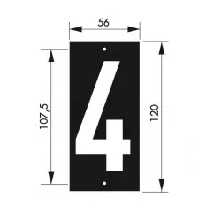 Ταμπελάκι αριθμός 4 56 x 120 χιλ. βιδωτό THIRARD THIRARD - 1 2