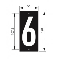 Ταμπελάκι αριθμός 6 56 x 120 χιλ. βιδωτό THIRARD THIRARD - 1 2