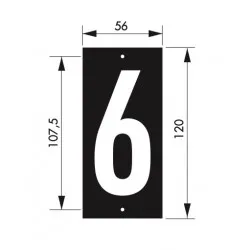 Ταμπελάκι αριθμός 6 56 x 120 χιλ. βιδωτό THIRARD THIRARD - 1 2