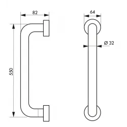 Μπάρα στήριξης μπάνιου / WC 550 χιλ. Φ32 χιλ. Inox ματ THIRARD THIRARD - 1 2