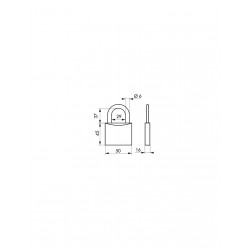 Λουκέτο INOX TRANSIT 2 50 χιλ. - 2 κλειδιά THIRARD THIRARD - 1 2
